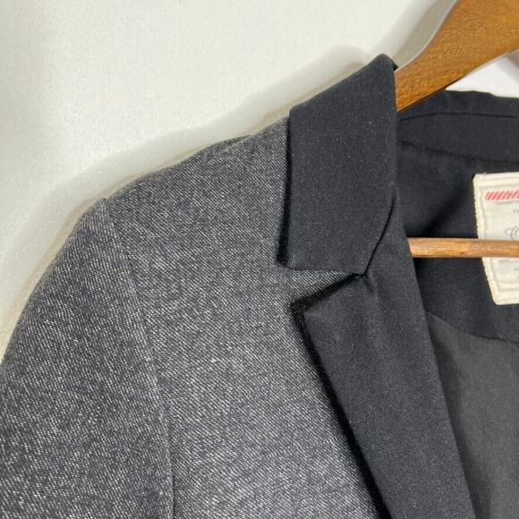 Cartonnier Gray Black Tuxedo Peplum Ruffle Long Sleeve Blazer Jacket Sz 10 Women - Picture 3 of 11